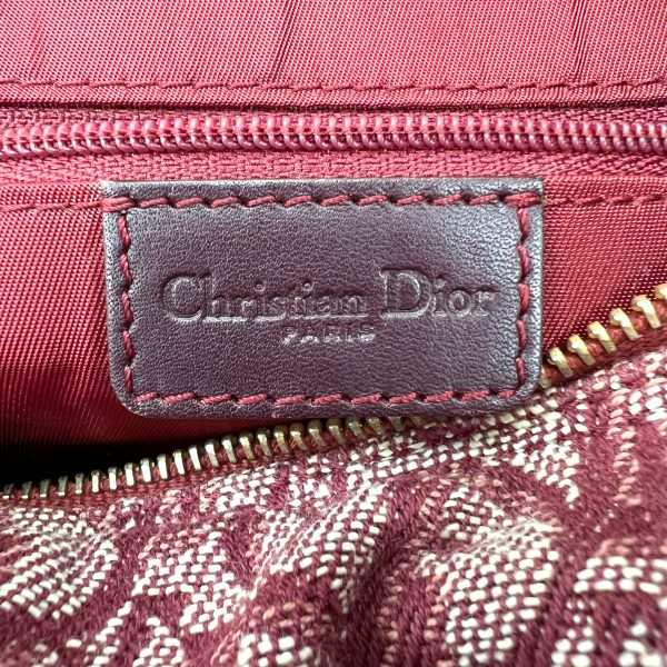 imgrc0091160691 Christian Dior Hand Pouch Trotter Canvas Leather Red