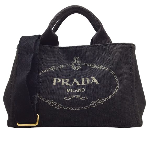 imgrc0091455437 PRADA Canapa 2WAY Handbag Black