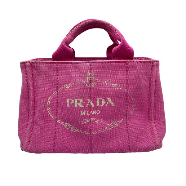 imgrc0091455871 PRADA Canapa Tote Bag Canvas Fuchsia Pink