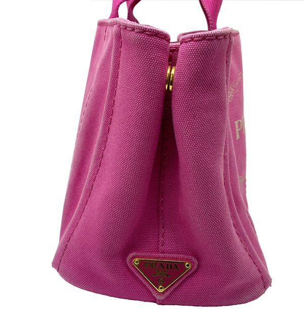 imgrc0091455874 PRADA Canapa Tote Bag Canvas Fuchsia Pink