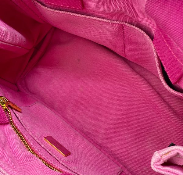 imgrc0091455886 PRADA Canapa Tote Bag Canvas Fuchsia Pink