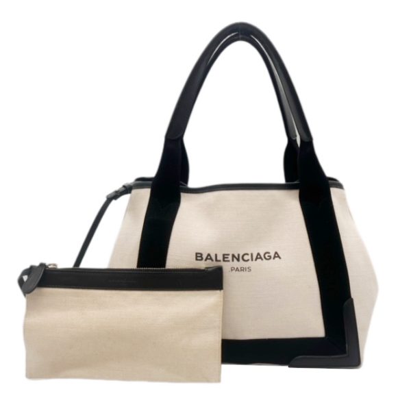 imgrc0091971759 Balenciaga Navy Cabas S Tote Bag Pouch Natural Black White