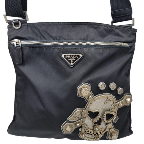 imgrc0092035442 PRADA Skull Shoulder Bag Nylon Black