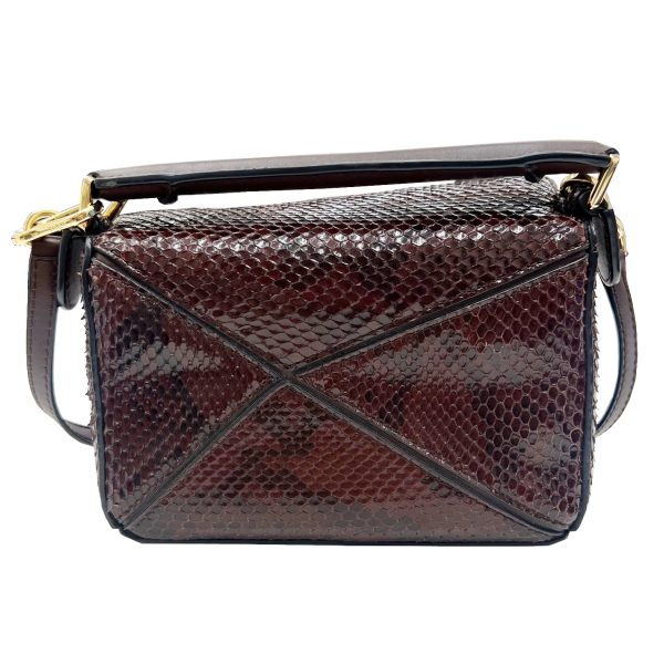 imgrc0092087315 Loewe Puzzle Mini 2WAY Handbag Shoulder Bag Python Brown