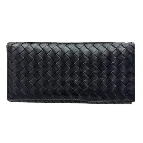 imgrc0092146329 Bottega Veneta Long Wallet Intrecciato Calfskin Leather Black