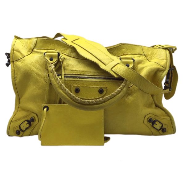 imgrc0092364509 Balenciaga The City Leather 2WAY Bag Lemon Yellow