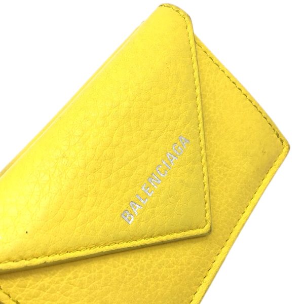 imgrc0092430038 Balenciaga Paper Mini Wallet Trifold Compact Yellow