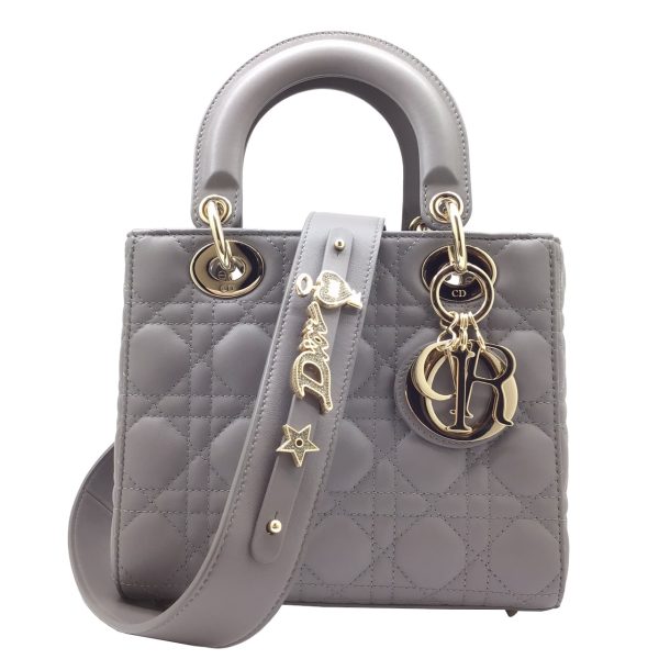 imgrc0092502996 Dior Lady Dior My ABCDior Cannage Bag Small Lambskin Gray