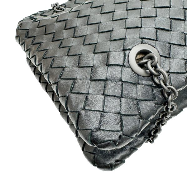 imgrc0092573945 Bottega Veneta Intrecciato Shoulder Bag Chain Leather Black