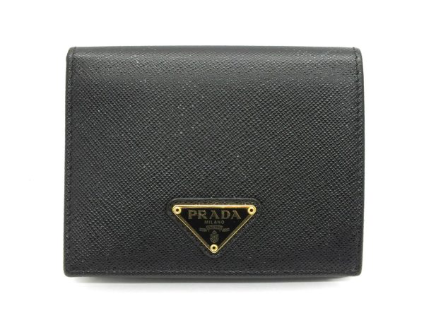 imgrc0092770308 Prada Saffiano Triangle Wallet Black