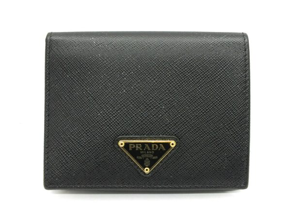 imgrc0092770308 PRADA Saffiano Triangle Wallet Black Prada Wallet