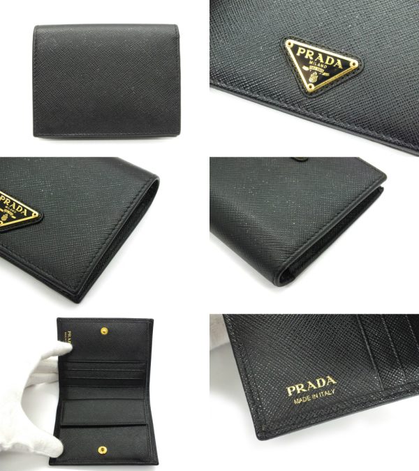 imgrc0092770309 Prada Saffiano Triangle Wallet Black