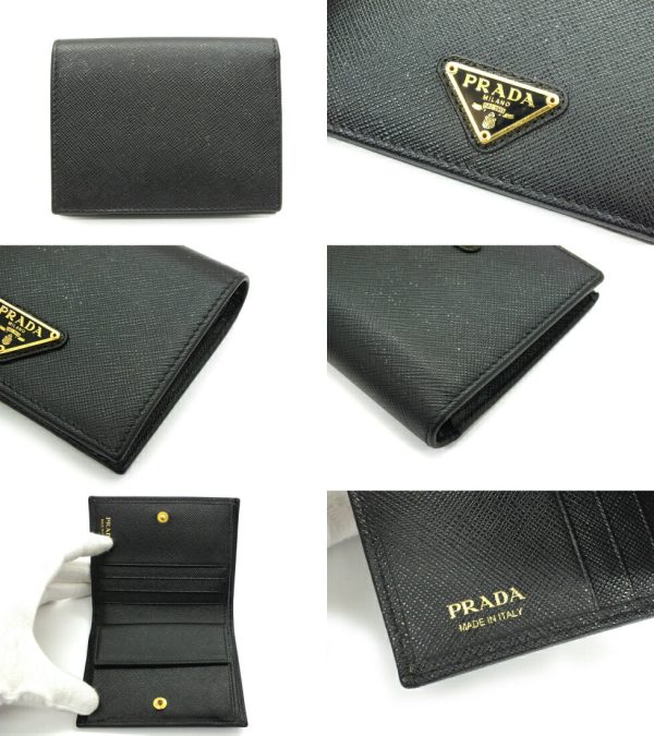 imgrc0092770309 PRADA Saffiano Triangle Wallet Black Prada Wallet