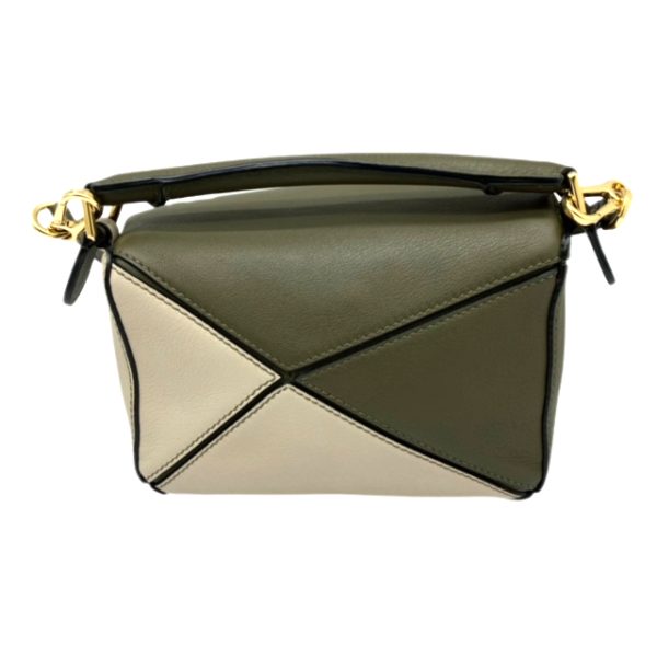 created by Background Eraser Loewe Puzzle Mini 2WAY Bag Calfskin Leather Green