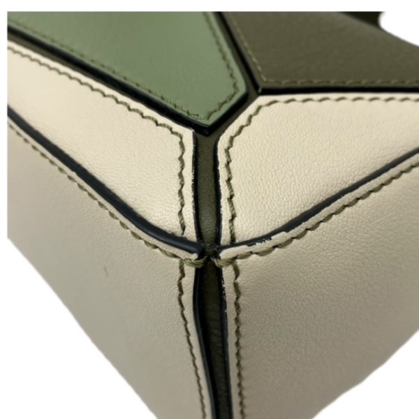 created by Background Eraser Loewe Puzzle Mini 2WAY Bag Calfskin Leather Green