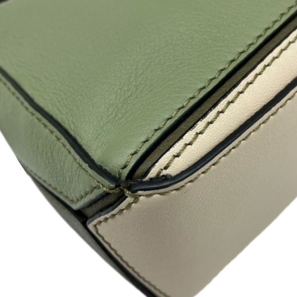 created by Background Eraser Loewe Puzzle Mini 2WAY Bag Calfskin Leather Green