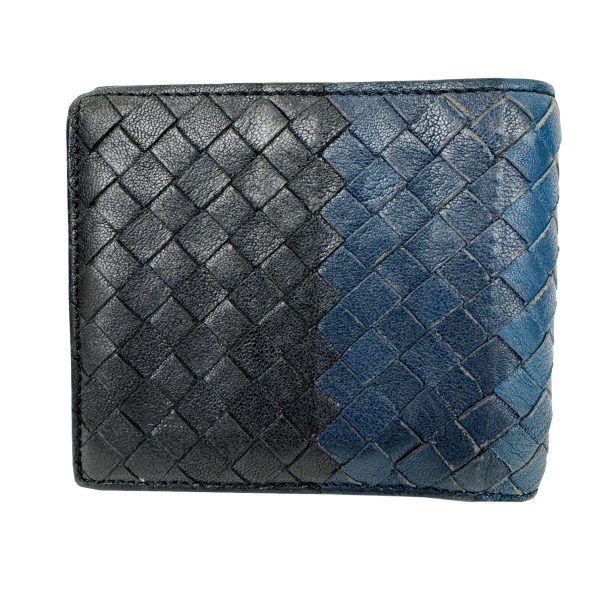 imgrc0093076481 Bottega Veneta Intrecciato Bifold Wallet Leather Blue Black