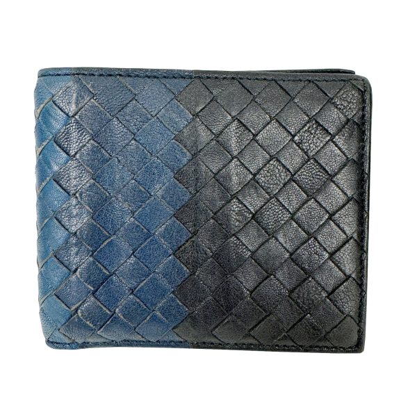 imgrc0093076482 Bottega Veneta Intrecciato Bifold Wallet Leather Blue Black