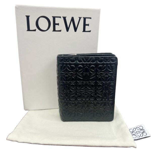 imgrc0093088683 Loewe Anagram Compact Zip Wallet Bifold Wallet Calf Black