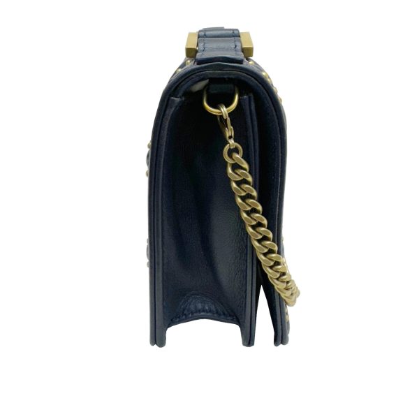 imgrc0093130949 Christian Dior Diorama Chain Shoulder Bag Clutch Small Leather Navy