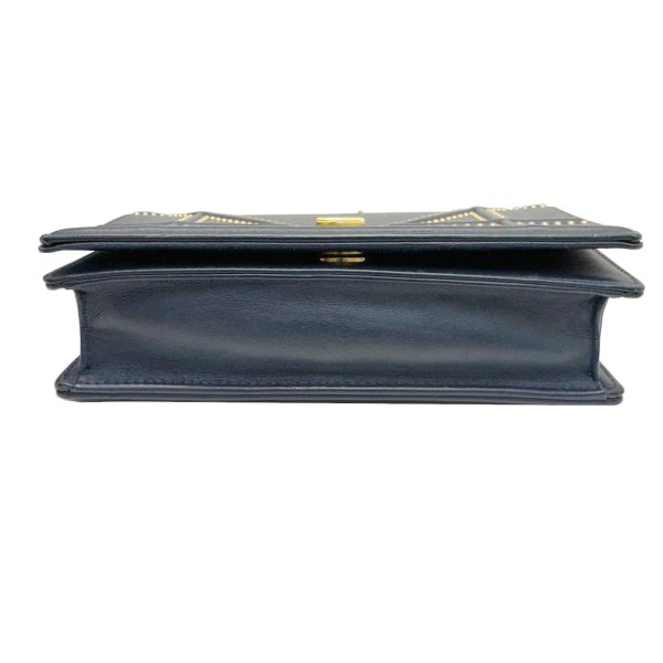 imgrc0093130950 Christian Dior Diorama Chain Shoulder Bag Clutch Small Leather Navy