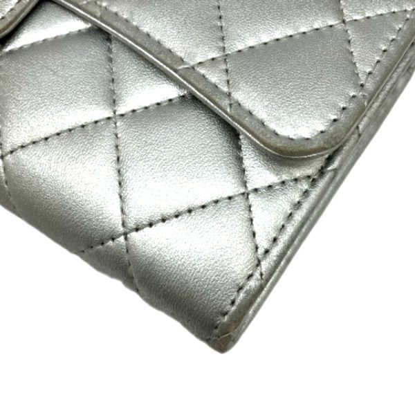 created by Background Eraser CHANEL Matelasse Long Flap Wallet Silver