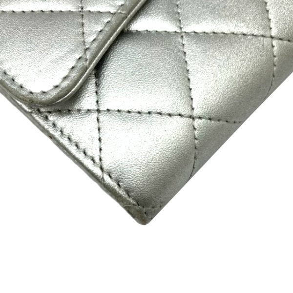 created by Background Eraser CHANEL Matelasse Long Flap Wallet Silver