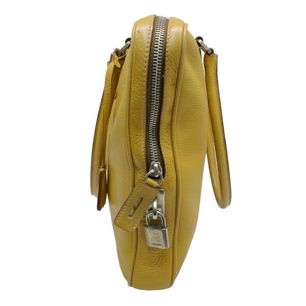 imgrc0093144655 PRADA Tote Bag Leather Ocher Yellow Brown