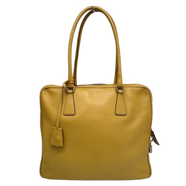 imgrc0093144658 PRADA Tote Bag Leather Ocher Yellow Brown