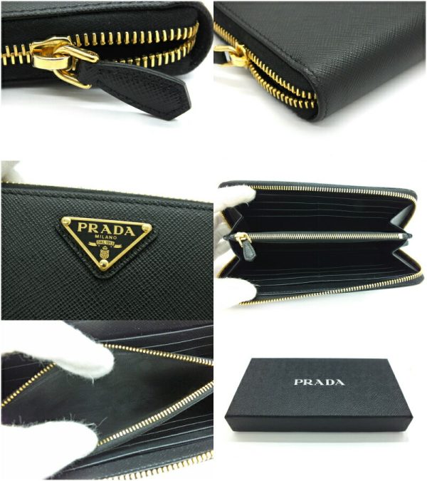 imgrc0093447206 Prada Saffiano Metal Long Wallet Black