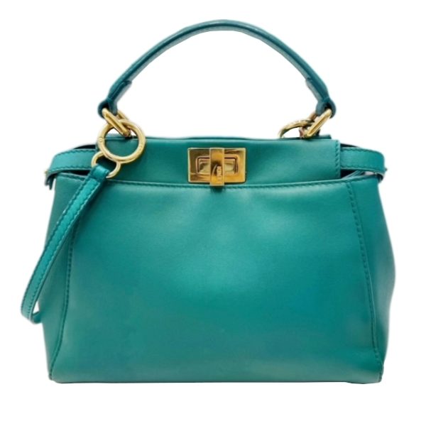 created by Background Eraser FENDI Mini Peekaboo 2WAY Handbag Green