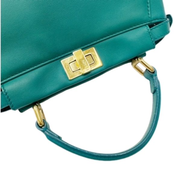 created by Background Eraser FENDI Mini Peekaboo 2WAY Handbag Green