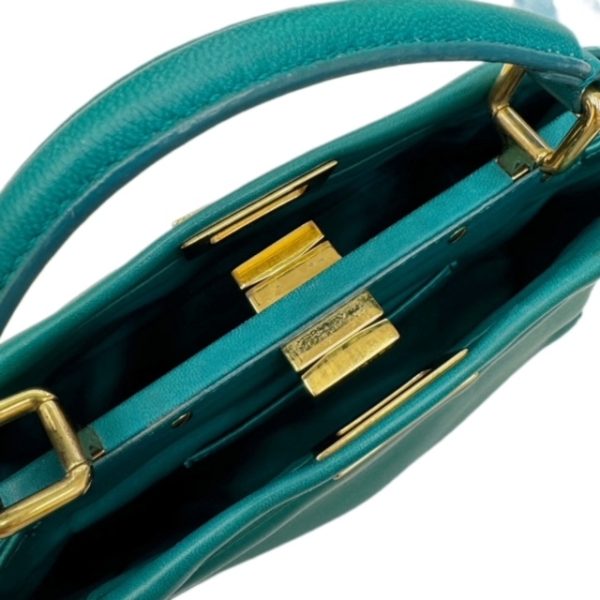 created by Background Eraser FENDI Mini Peekaboo 2WAY Handbag Green