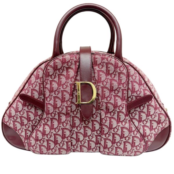 imgrc0093929792 Christian Dior Trotter Saddle Handbag Canvas Red