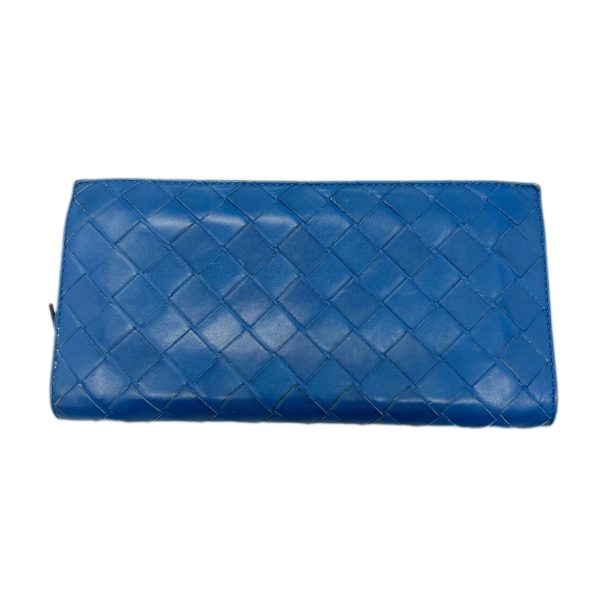 created by Background Eraser Bottega Veneta Intrecciato Long Wallet Leather Blue