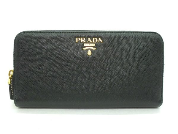 imgrc0094491347 Prada Saffiano Metal Long Wallet Black