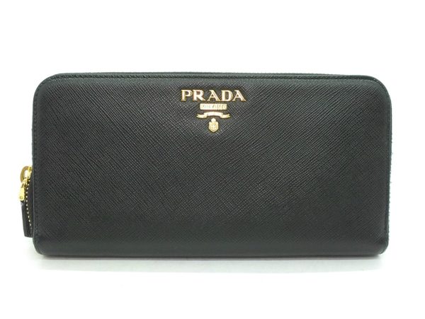 imgrc0094491347 PRADA Saffiano Metal Long Wallet Black Prada Wallet