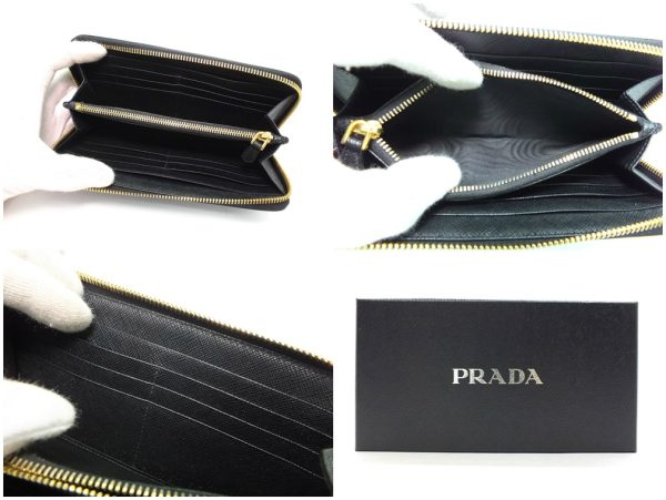 imgrc0094491350 Prada Saffiano Metal Long Wallet Black