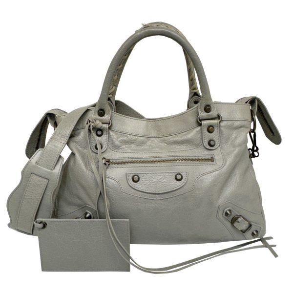 imgrc0094575329 BALENCIAGA The City Leather Handbag Gray