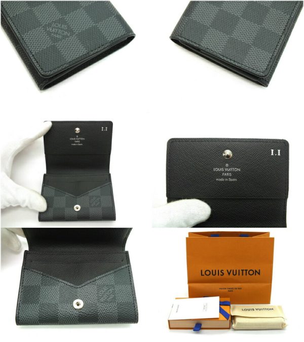 imgrc0094680275 Louis Vuitton Graphite Anvelope Carte de Visite Card Case Black