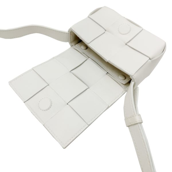 imgrc0095257679 Bottega Veneta Candy Cassette Mini Intrecciato Shoulder Bag White