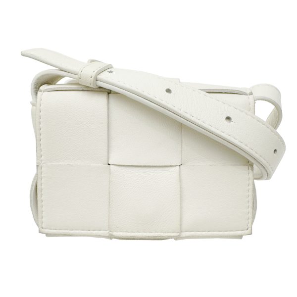 imgrc0095257690 Bottega Veneta Candy Cassette Mini Intrecciato Shoulder Bag White