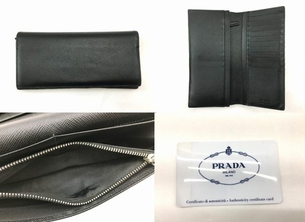 imgrc0095350279 Prada Saffiano BifLong Wallet Black