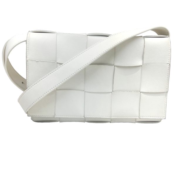 imgrc0095432720 Bottega Veneta Cassette Intrecciato Shoulder Bag Leather White