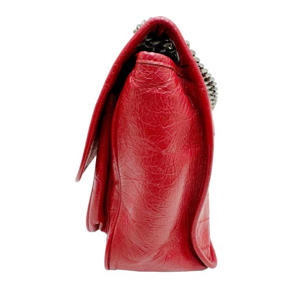 imgrc0095457604 Saint Laurent Chain Shoulder Wallet V Stitch Leather Red