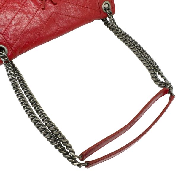 imgrc0095457610 Saint Laurent Chain Shoulder Wallet V Stitch Leather Red