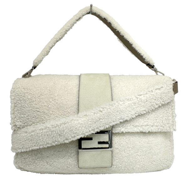 imgrc0095735127 FENDI Big Mamma Bucket Mouton Shoulder Bag Ivory