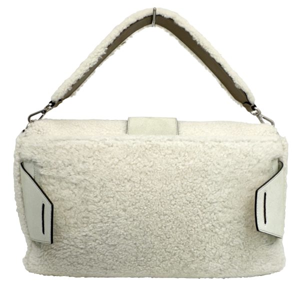 imgrc0095735128 FENDI Big Mamma Bucket Mouton Shoulder Bag Ivory