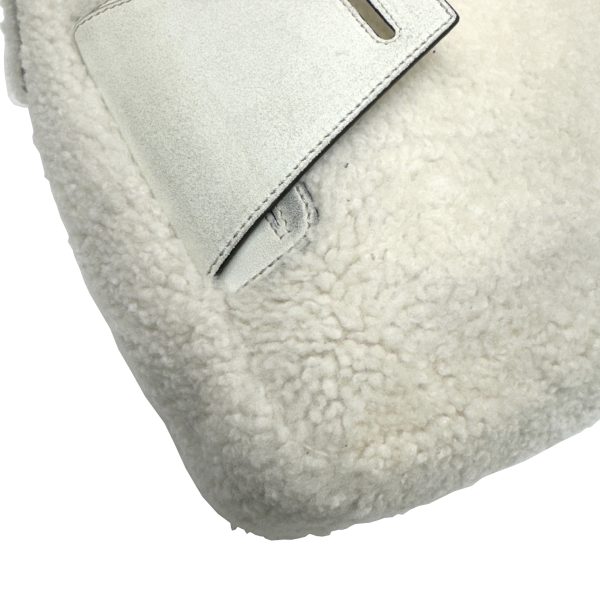 imgrc0095735132 FENDI Big Mamma Bucket Mouton Shoulder Bag Ivory