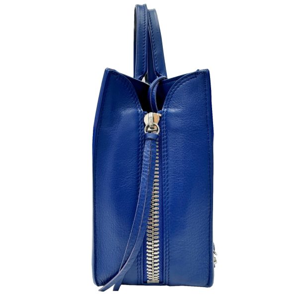 imgrc0095907795 Balenciaga Paper A6 Mini Zip Around Handbag Blue